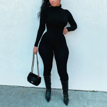 Black Turtleneck Full Bodysuit
