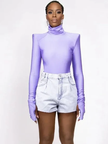 Sexy Shoulder Pad Bodysuit - Image 4