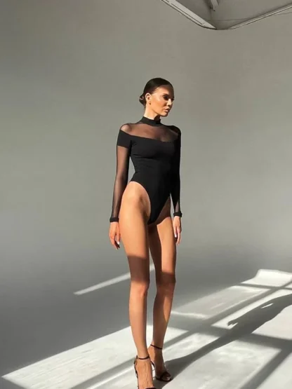 Long Mesh Sleeve Bodysuits - Image 4