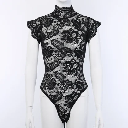 Floral Lace-Up Bodysuit - Image 5