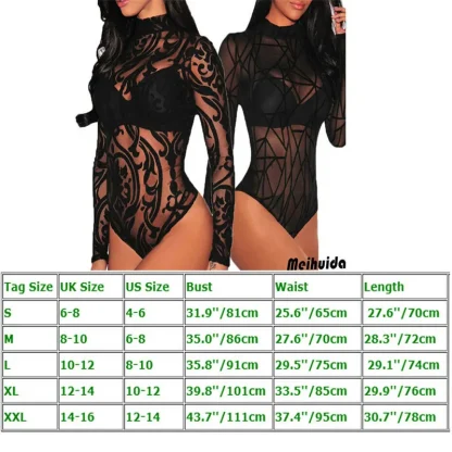 Long Sleeve Mesh Bodysuits - Image 3