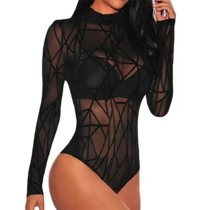 Long Sleeve Mesh Bodysuits