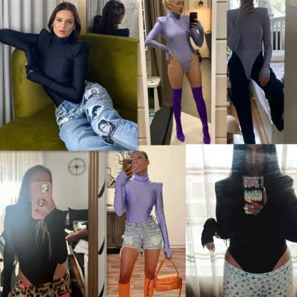 Solid Long Sleeve Bodysuits - Image 2