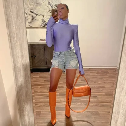 Solid Long Sleeve Bodysuits - Image 3