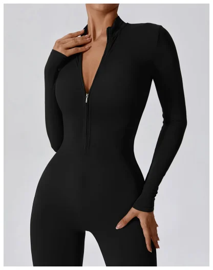 Zip-Up Fitness Bodysuit - Image 4