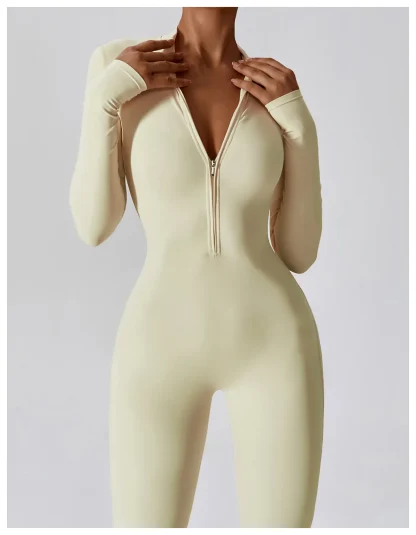 Zip-Up Fitness Bodysuit - Image 5