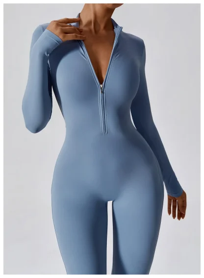 Zip-Up Fitness Bodysuit - Image 2