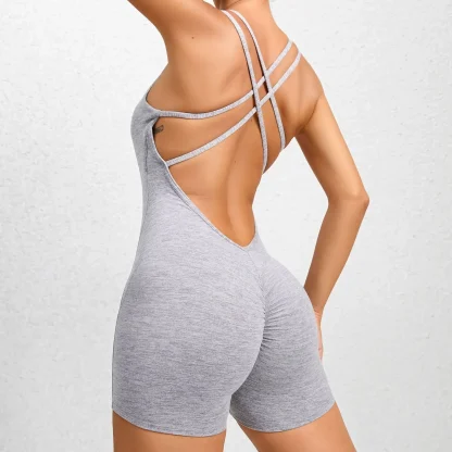 Cross Straps Shorts Bodysuit - Image 4