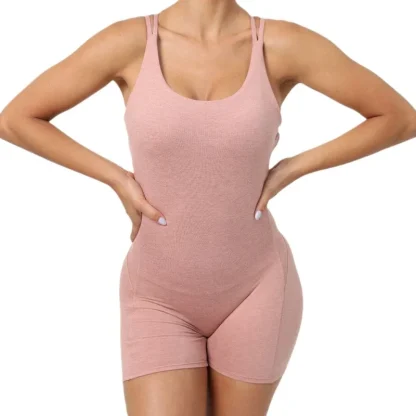Cross Straps Shorts Bodysuit - Image 6