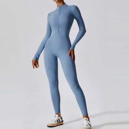 Front Zip Long Sleeve Bodysuit - Image 2