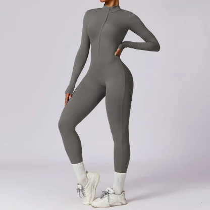 Front Zip Long Sleeve Bodysuit - Image 5