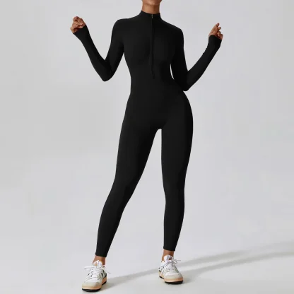 Front Zip Long Sleeve Bodysuit