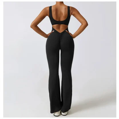 Cut Out Back Flare Jumpsuits - Image 3