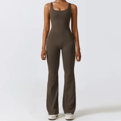 Cut Out Back Flare Jumpsuits - Image 4