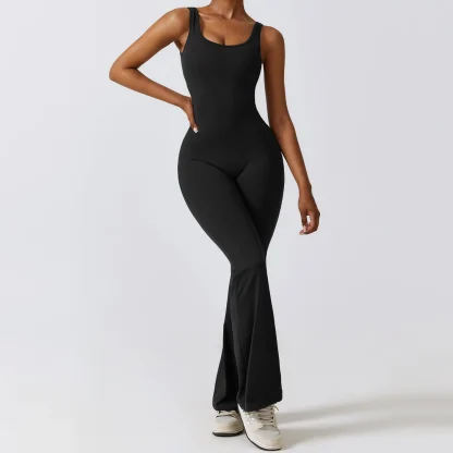 Cut Out Back Flare Jumpsuits - Image 6