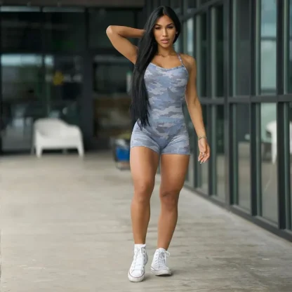 Sexy Cross Strap Shorts Bodysuit - Image 4