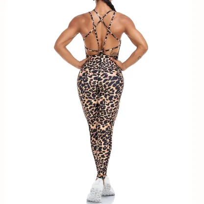 Sporty Leopard Patchwork Bodysuit - Image 6