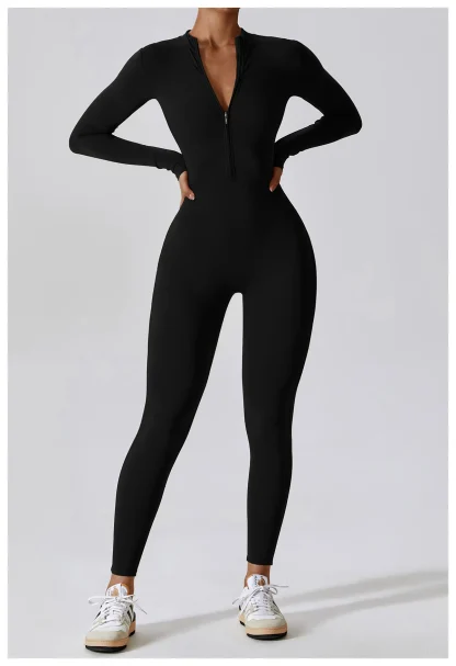 Zip-Up Fitness Bodysuit