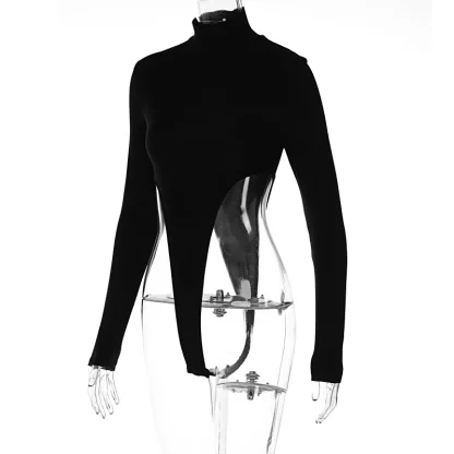 Sheer Mesh Turtleneck Bodysuit - Image 4