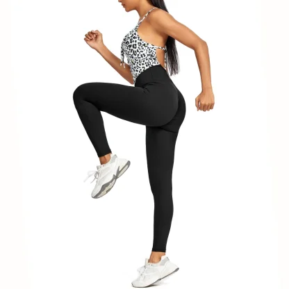 Sporty Leopard Patchwork Bodysuit - Image 5