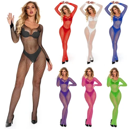 Crotchless Fishnet Bodysuit - Image 2