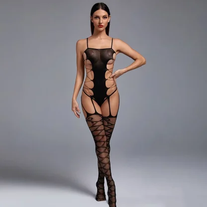 Alluring Mesh Cut-Out Bodysuit