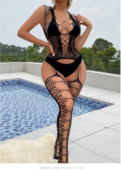 Crotchless Mesh Bodystockings - Image 4