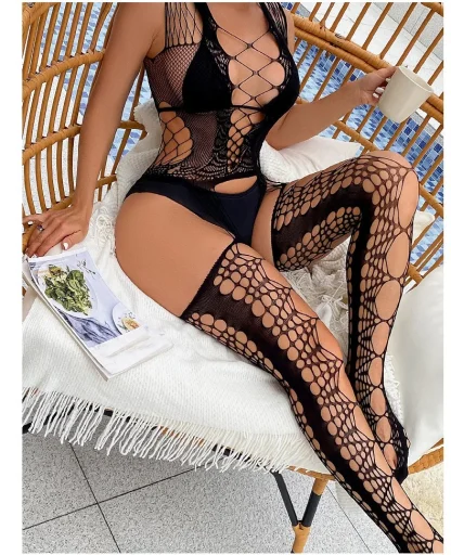 Crotchless Mesh Bodystockings - Image 5