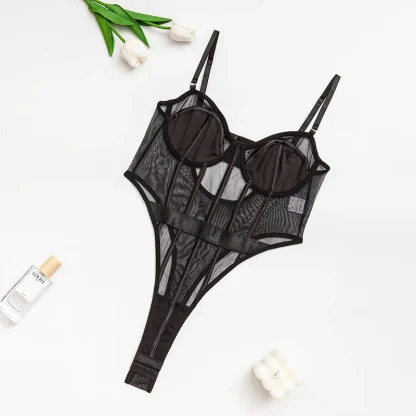 Sheer Lace High Cut Bodysuit