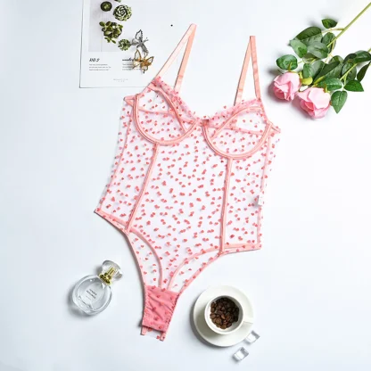 Floral Lace Trim Bodysuits - Image 5