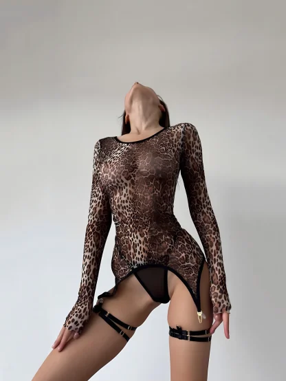 Leopard Print Bodycon Bodysuit