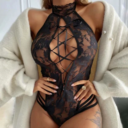 See-Through Lingerie Bodysuit