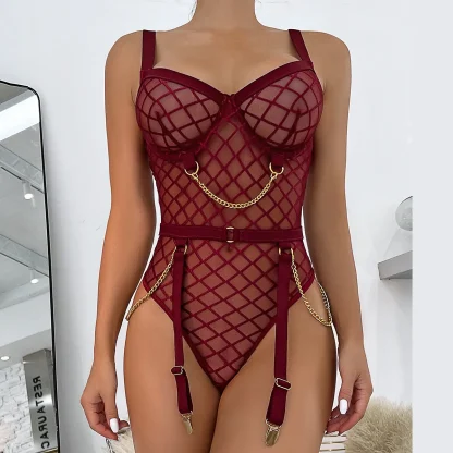 Sensual Chain Style Bodysuit - Image 3