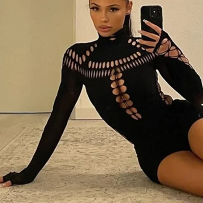 Long Sleeves Bodysuit with Skirt - Image 3