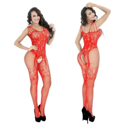Alluring Strappy Lace Bodysuit - Image 2