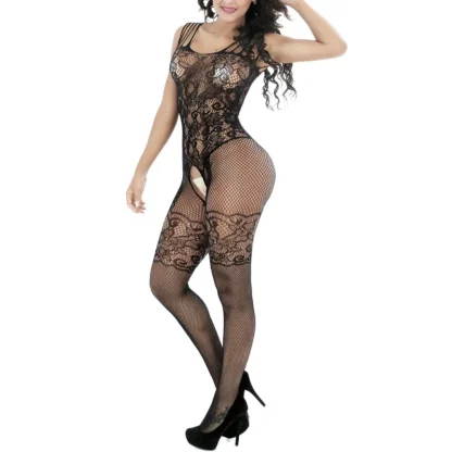 Alluring Strappy Lace Bodysuit - Image 4