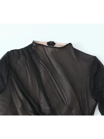Tulle Long Sleeve Bodysuit - Image 4