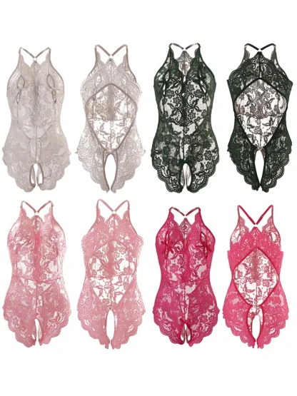 Lace Open Crotch Bodysuit - Image 4