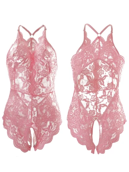 Lace Open Crotch Bodysuit - Image 3