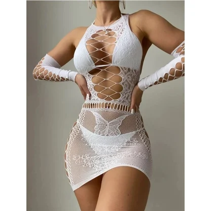 Sultry Lace-Up Bodysuit - Image 6