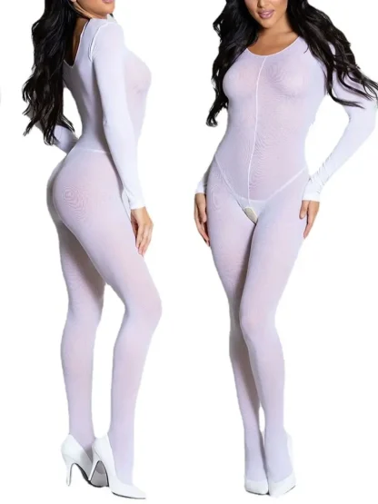 Erotic Sheer Open Crotch Bodysuit - Image 4