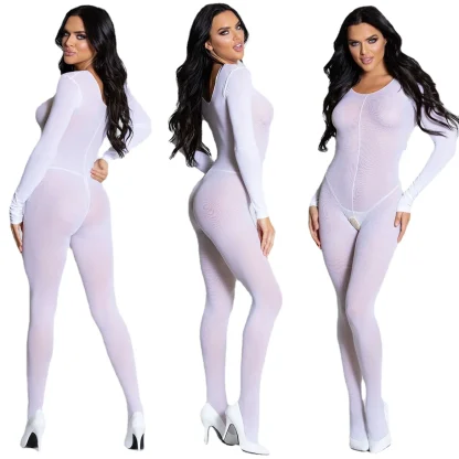 Erotic Sheer Open Crotch Bodysuit - Image 5
