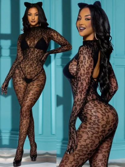 Exotic Leopard Print Bodysuit - Image 2
