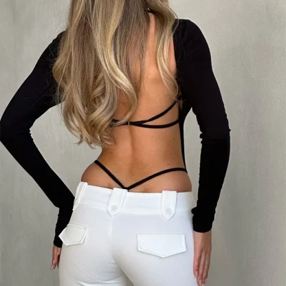 Elegant Backless Lace Bodysuit - Image 2