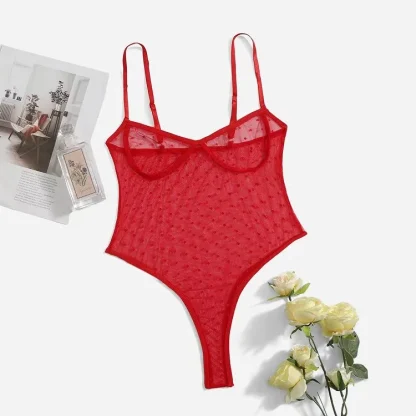 Erotic Dot Design Bodysuit - Image 5