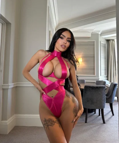 Halter Cut Out Bandage Bodysuit - Image 2