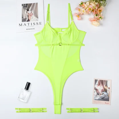 Chic Transparent Stretch Bodysuit - Image 5