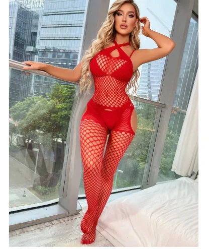Open Crotch Mesh Bodysuit - Image 5