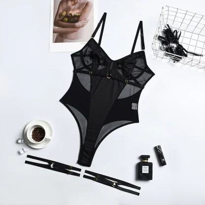 Chic Transparent Stretch Bodysuit - Image 6