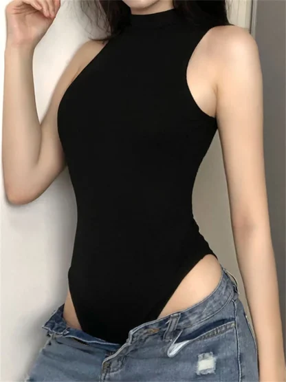 Sleeveless Bodycon Bodysuit - Image 4